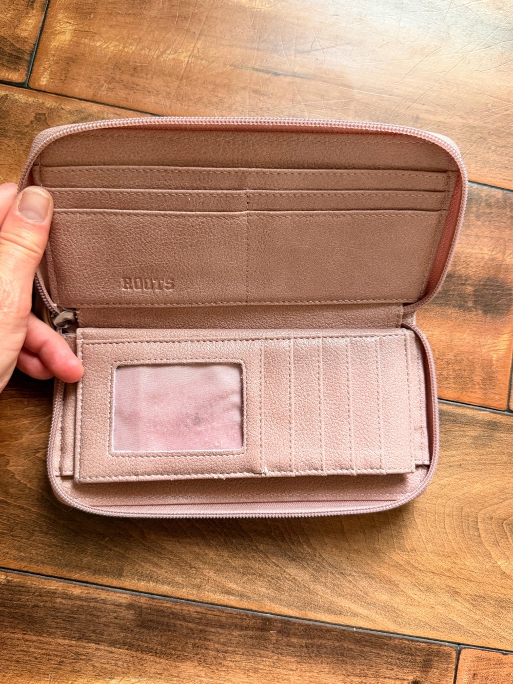 Roots Blush Pink Zip Around Continental Wallet - Picture 7 of 10